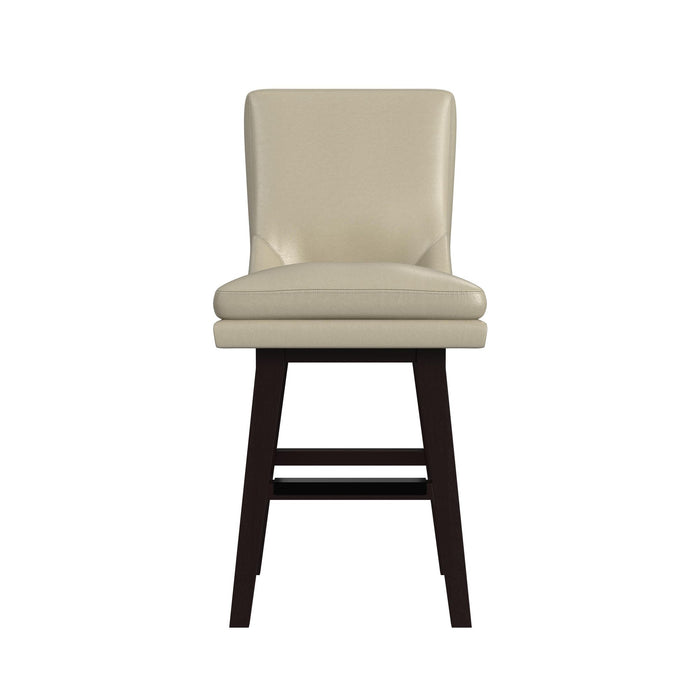 Villanova Swivel Counter Stool with Beige PU in Espresso (2 Per Carton)