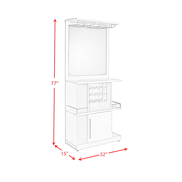 Wendolyn Wine Cabinet with Light in Glossy White