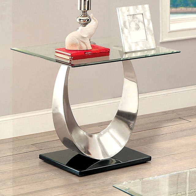 ORLA II Satin Plated/Black End Table - Eclectic 79 Furniture Store