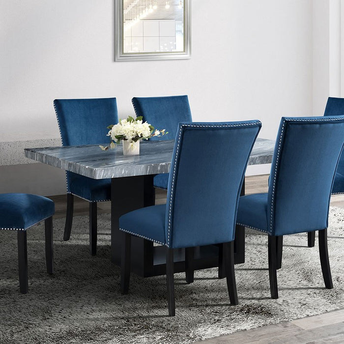 Elements International Valentino Dining Table in Grey/Black