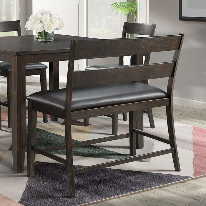 Elements International Mango Counter Height Bench in Dark Brown