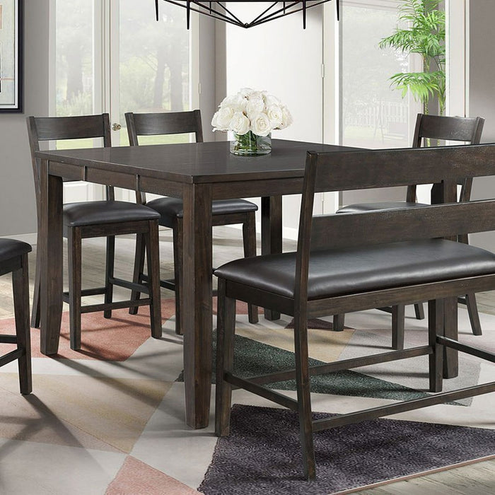 Elements International Mango Counter Height Dining Table in Dark Brown