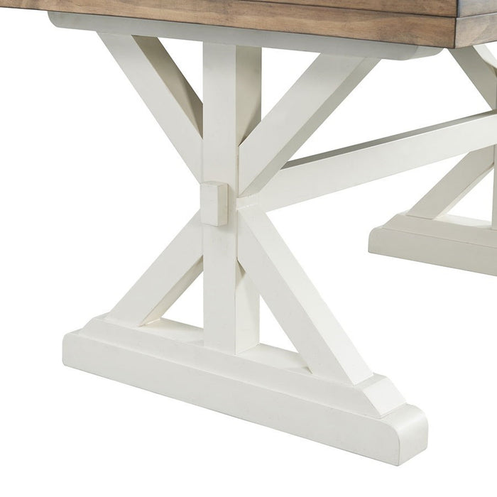 Elements International Park Creek Rectangular Dining Table in Two-Tone