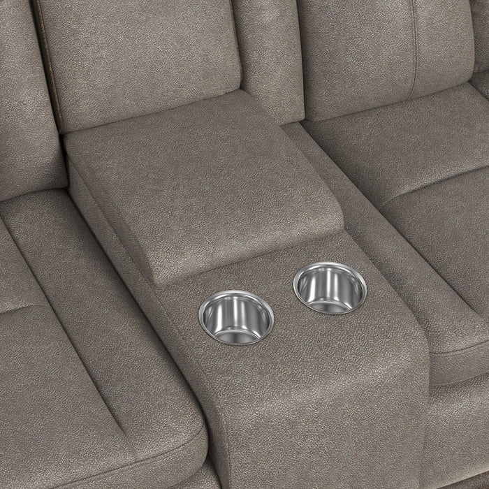 Lantana 2PC Living Room Set in Rocky Grey/Brown-Sofa & Loveseat