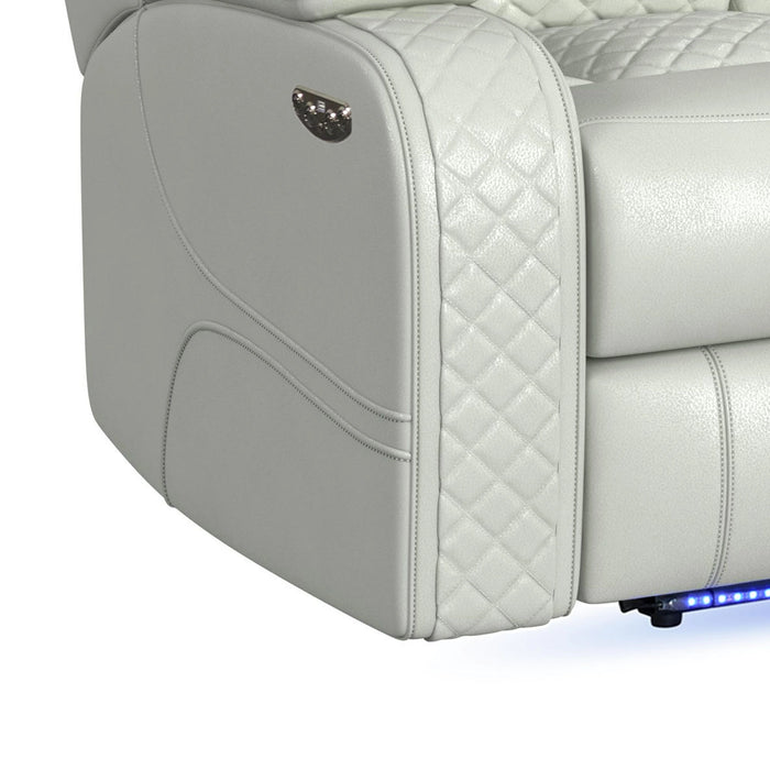 Carlo Power Motion Loveseat with Power Headrest, Console and LED