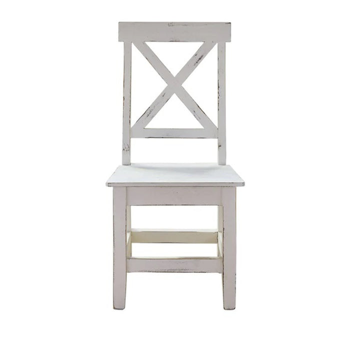 Elements International Britton Wooden Side Chair (Set of 2) in White