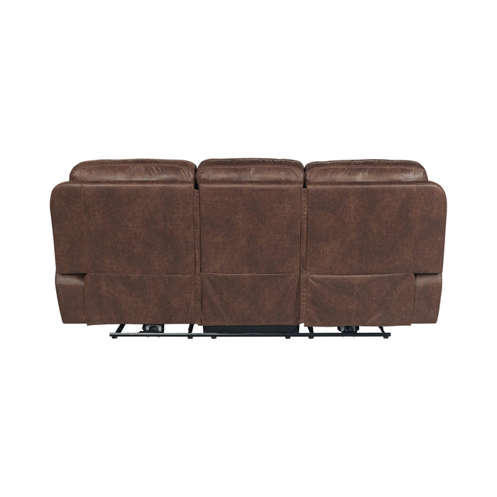 Atlantis Power Motion Sofa with Power Motion Head Recliner in Heritage Brown