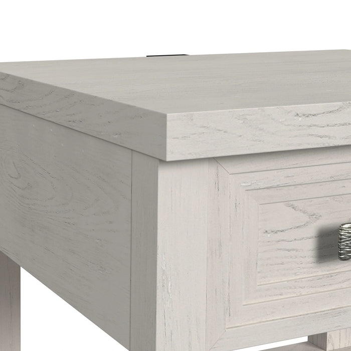 Avalanche 2PC Occasional Table Set in Antique White-Coffee Table & End Table