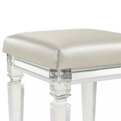 Elements International Twenty Nine Vanity Stool in White