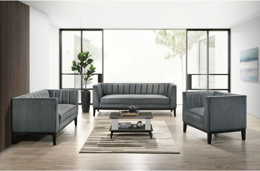 Elements International Calais Loveseat in Light Grey
