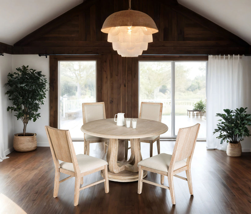 Orbetello 5 Pc Dining Table Set Natural - Eclectic 79 Furniture Store