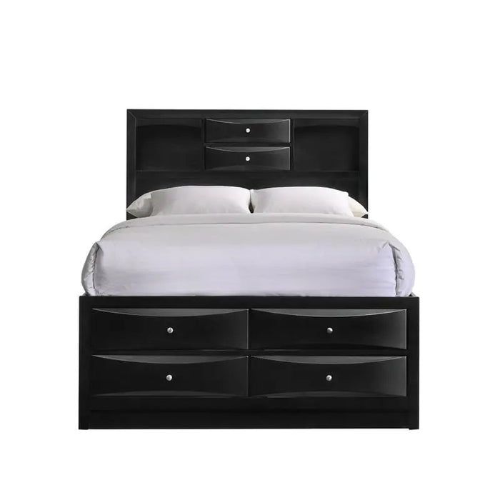 Elements International Emily Queen Storage Bed in Black