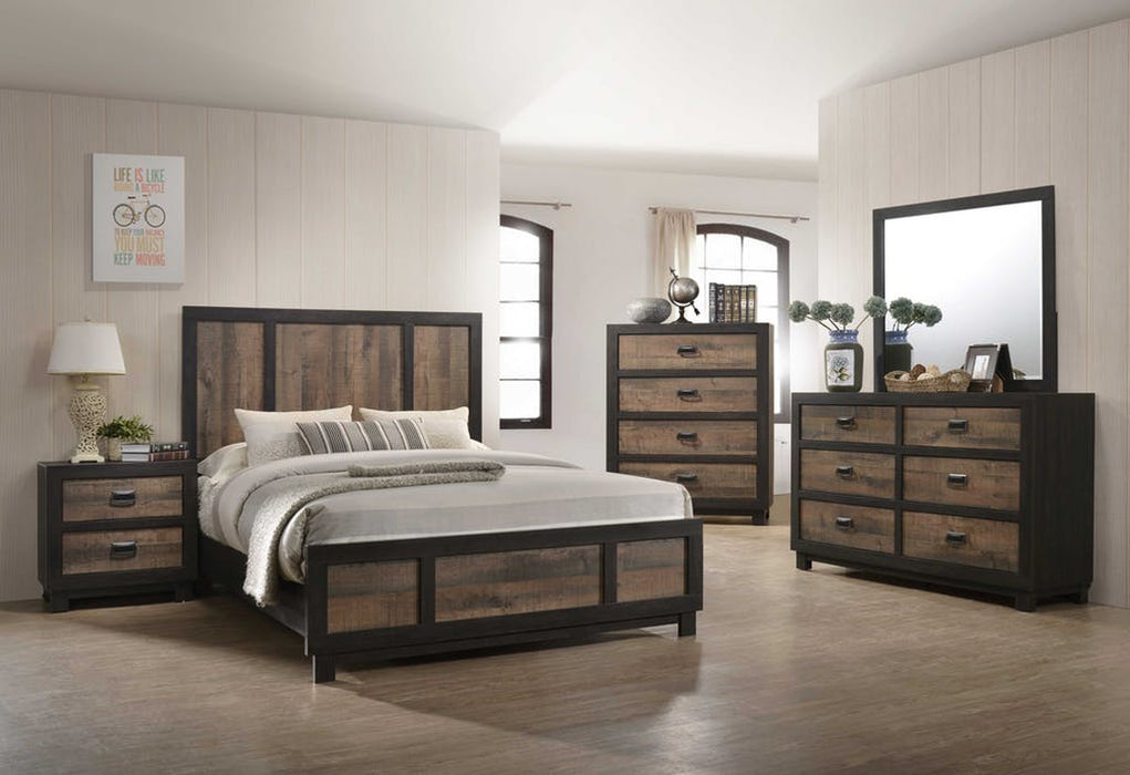 Elements International Harlington Queen Bed in Rustic Gray