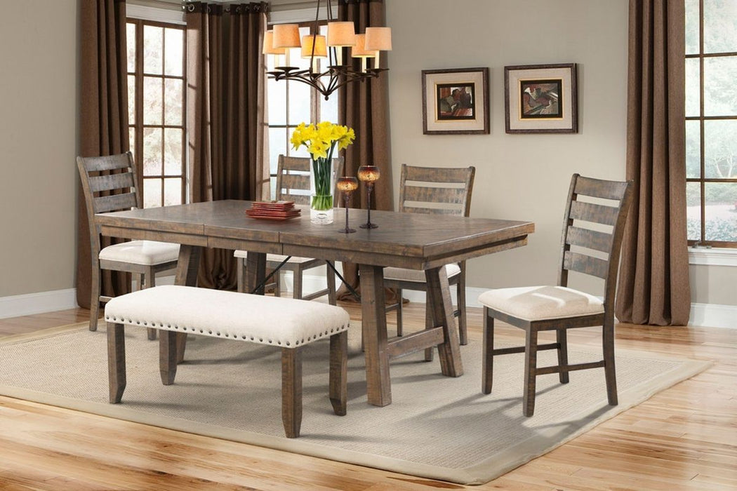 Elements International Jax Rectangular Dining Table in Smokey WalnutC
