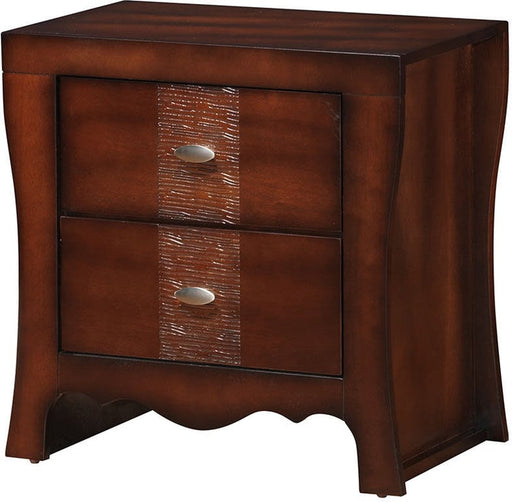Elements International Jenny 2 Drawers Nightstand in Medium Espresso Lacquer image