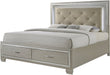 Elements International Platinum King Storage Bed in Golden Champagne image