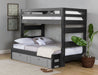 Elements International Vista High Top Twin over Full Bunk Bed with Ladder in Grey image