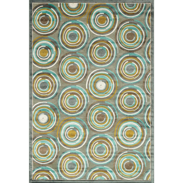 Atlas Rug Gray/ Aqua - Eclectic 79 Furniture Store