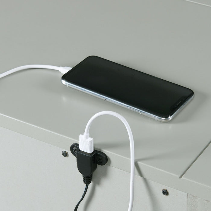 Elements International Slater 3 Drawer Nightstand with USB Port in Grey