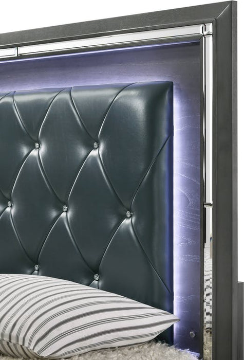 Elements International Titanium Queen Storage Bed in Gray