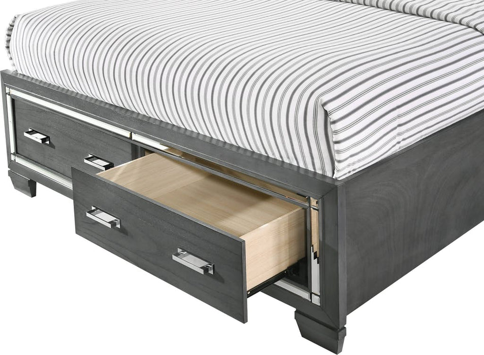 Elements International Titanium King Storage Bed in Gray
