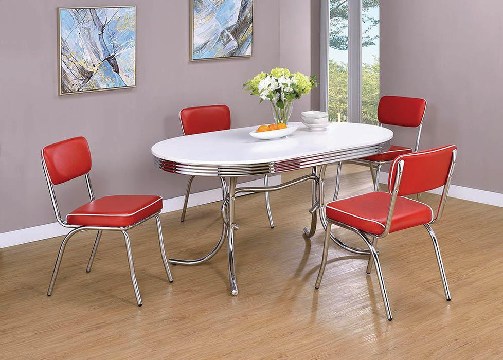 Retro Red and Chrome Dining Chair image