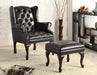 Traditional Espresso Accent Chair and Ottoman image