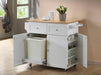 Transitional Natural Brown and White Kitchen Cart image