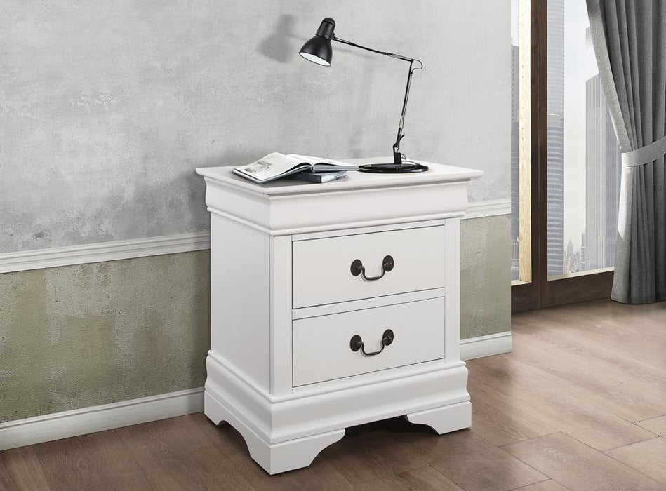 Louis Philippe White Two-Drawer Nightstand image