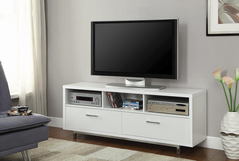 Transitional White TV Console image