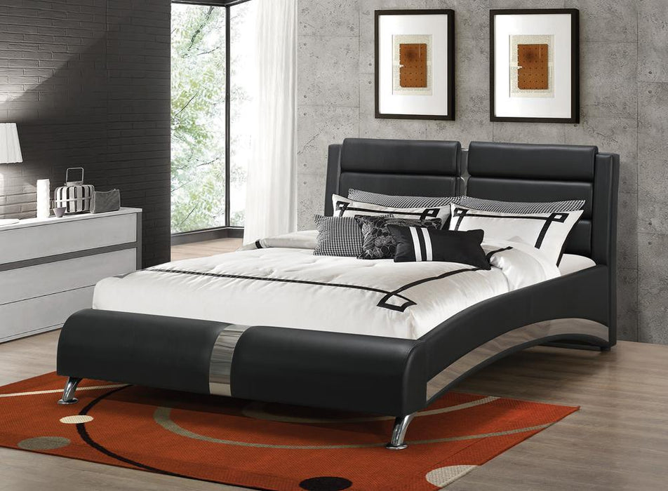 Havering Contemporary Black and White Upholstered Queen Bed image