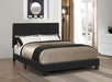 Mauve Upholstered Platform Black Twin Bed image