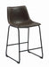Industrial Brown Faux Leather Counter-Height  Stool image