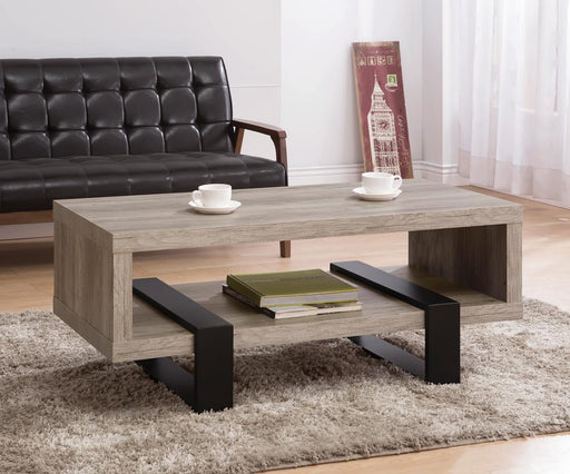 Industrial Grey Driftwood Open Coffee Table image