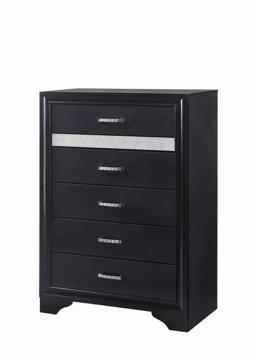 Miranda Transitional Black Five-Drawer Chest image