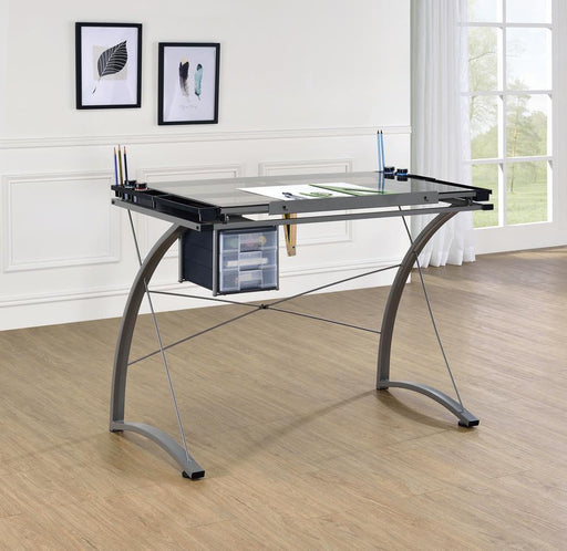 G800986 Contemporary Glass Top Drafting Desk image