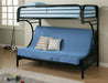 G2253 Contemporary Glossy Black Futon Bunk Bed image