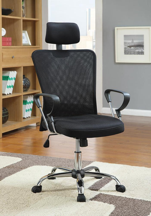 G800206 Casual Black Office Chair with Headrest image