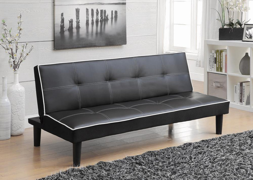 G550044 Contemporary Black Faux Leather Sofa Bed image